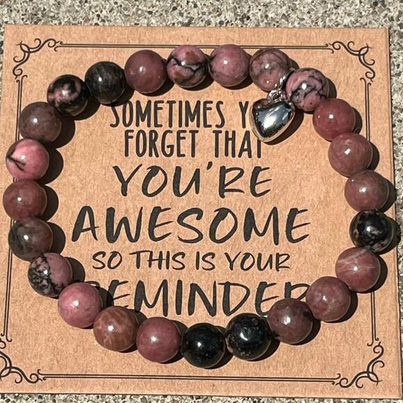 Stone Bracelet New You are Awesome Positive Affirmation Stretches Gift Present - Picture 1 of 3